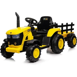 12V Battery Powered Kids Ride On Tractor Toys with Remote Control 35W Dual Motors Bluetooth Music 3-Gear Shift Safety Belt 3-6Y